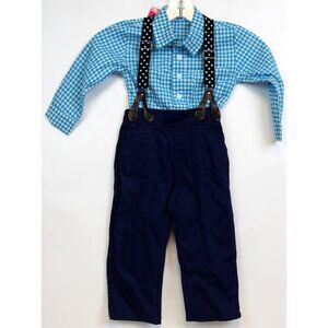 Vogue Boy Dress Shirt Slacks Suspenders sz 3T Retro Party Holiday Wedding